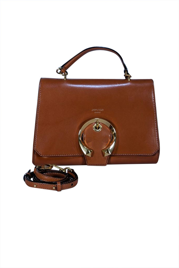 Jimmy Choo - Tan Cuoio Calf Leather Madeline Top Handle Satchel