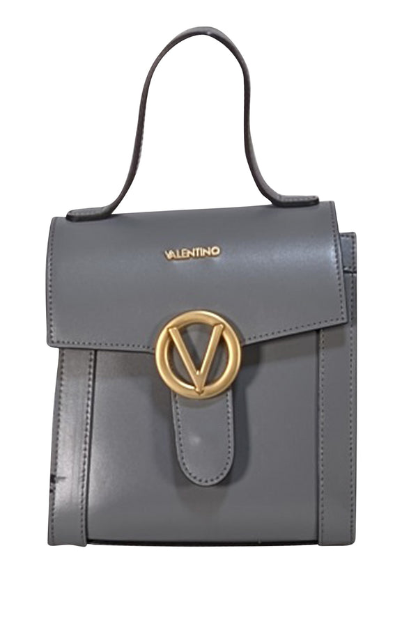 Valentino by Mario Valentino - Grey Leather & Suede Top Handle Bag