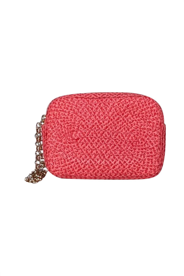 Eric Javits - Coral Pink Raffia Wristlet