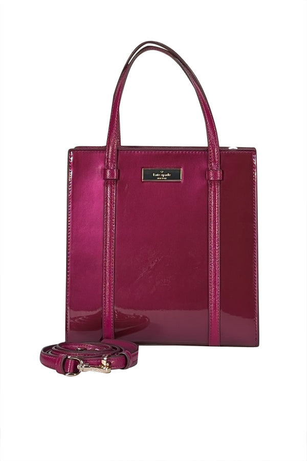 Kate Spade - Dark Raspberry Purple Kenzie" Patent Leather Satchel Bag"
