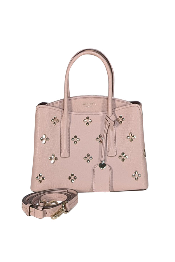 Kate Spade - Light Pink Pebbled Leather Gold Spade Trim Satchel Bag