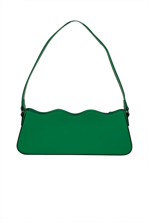 Mach & Mach - Green Wave Baguette Shoulder Bag