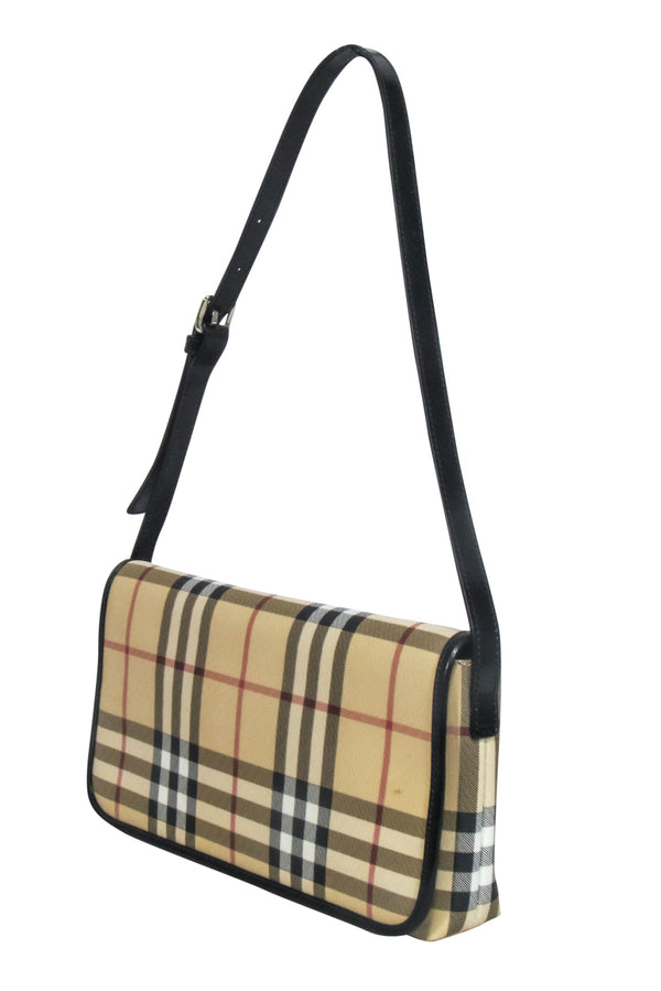 Burberry - Beige Signature Plaid Haymarket Baguette Shoulder Bag - Image 2