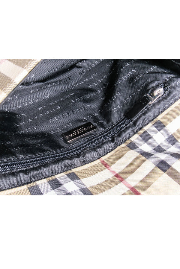 Burberry - Beige Signature Plaid Haymarket Baguette Shoulder Bag - Image 5