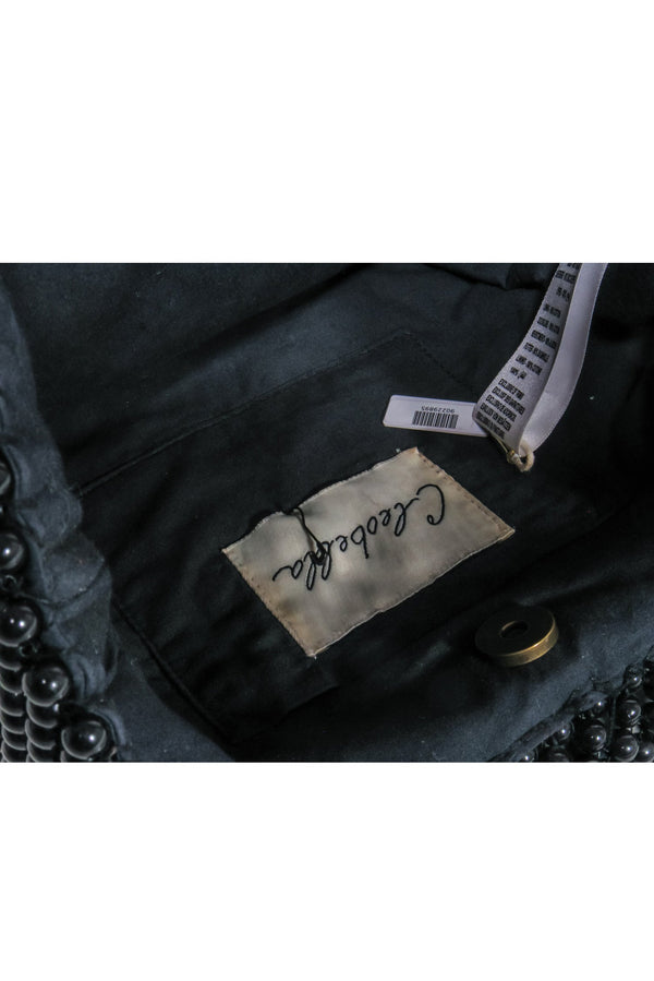 Cleobella - Black Beaded Handbag w/ Marble Handles - Image 5