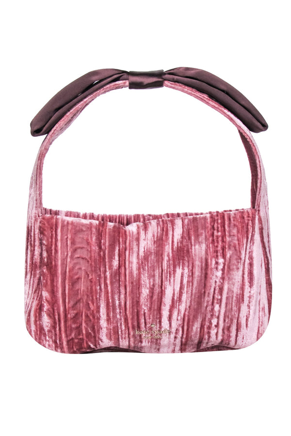 Kate Spade - Pink Crushed Velvet Baguette Shoulder Bag