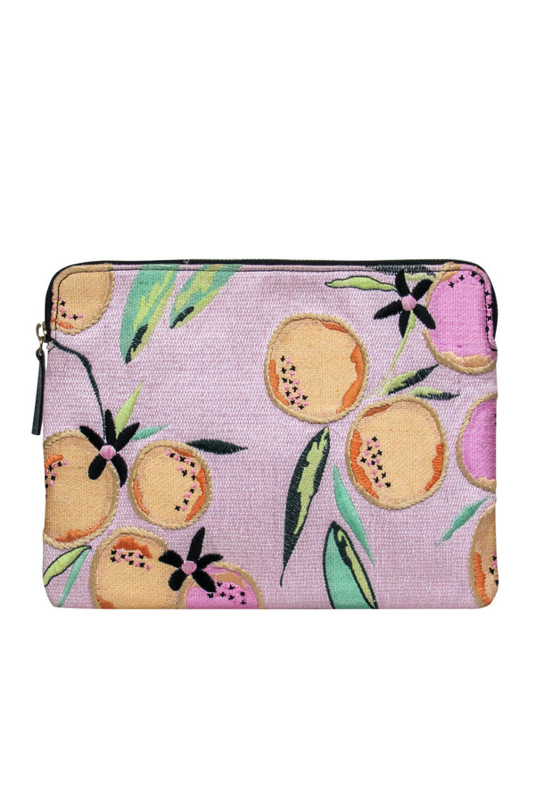 Lizzie Fortunato - Light Pink Fruit Embroidered Clutch
