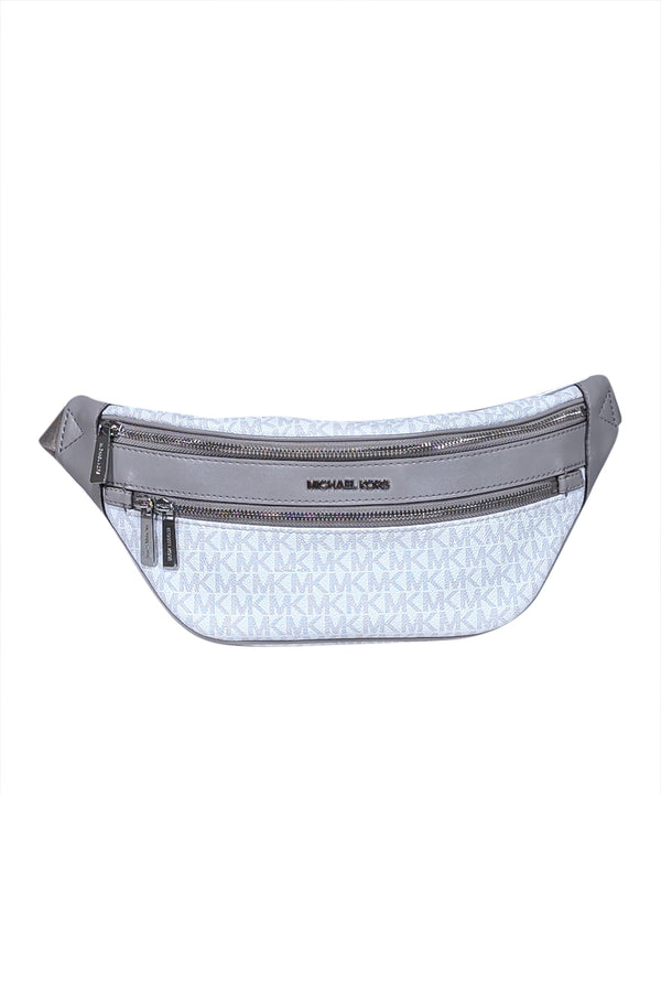 Michael Kors - White & Light Grey Monogram Sling Pack